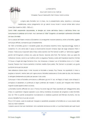 La forchetta appunti storici e non